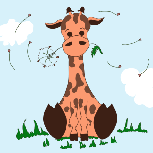 Giraffe Illustration Print